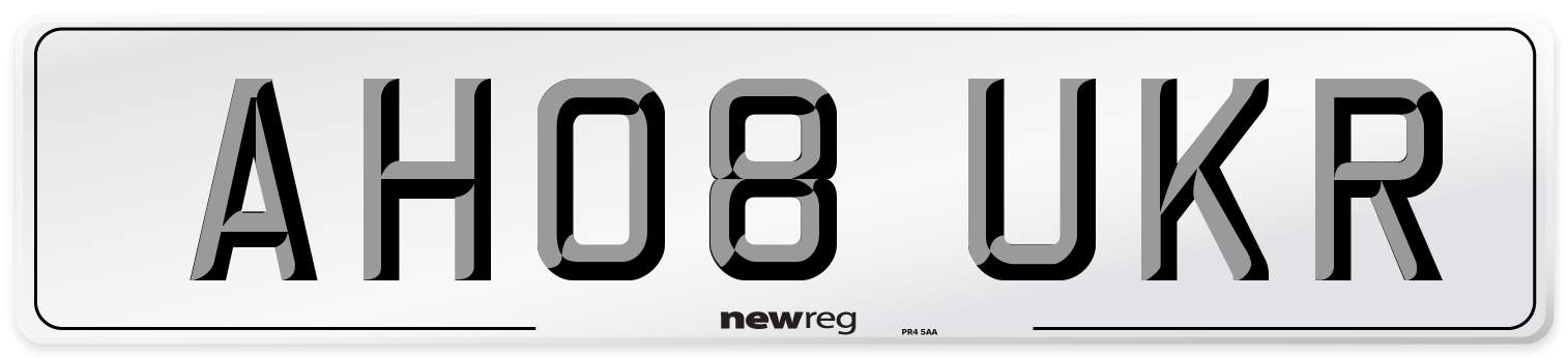 AH08 UKR Number Plate from New Reg